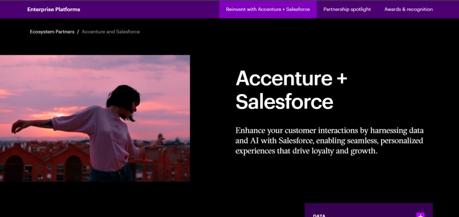 Accenture Salesforce Page Screen Shot