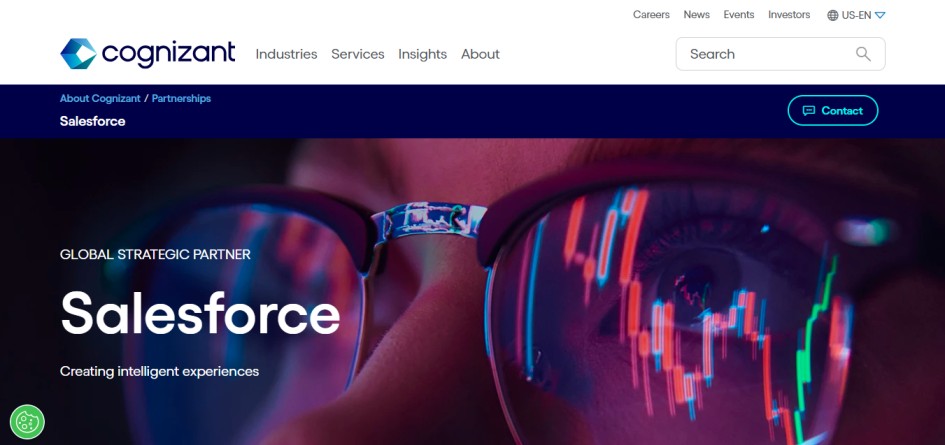 Cognizant Salesforce Services Page Screen Shot