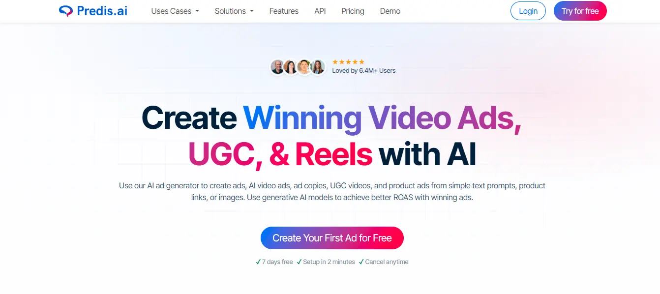 Predis.ai website home page screen shot