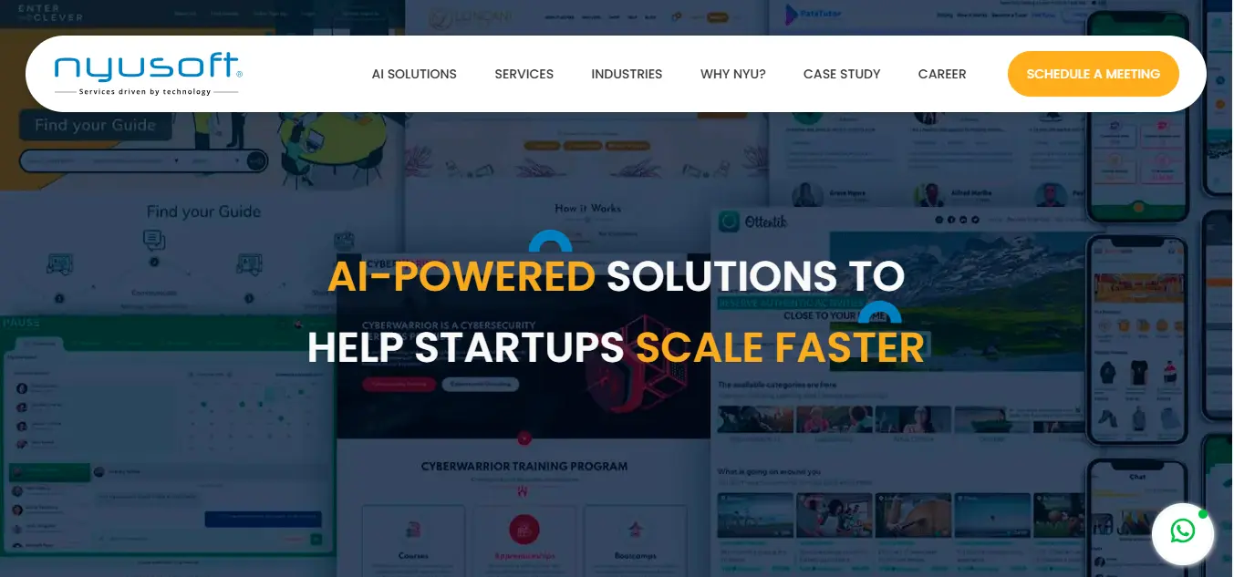 Nyusoft Solutions homepage image